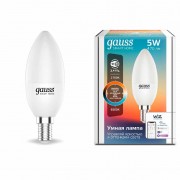 Лампа Gauss Smart Home С37 5W 470lm 2700-6500К Е14 изм.цвет.темп.+димм. LED