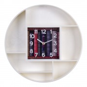Часы настенные круг 35см  корпус белый "Книги" "Рубин" 3516-003