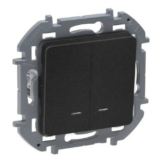 Legrand INSPIRIA Антрацит Выключатель 2-кл. с подсветкой  673633