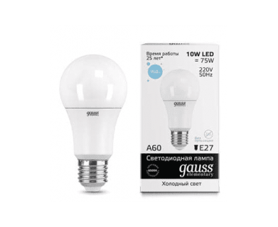 Лампа Gauss LED Elementary 10W A60 23230 6500K E27