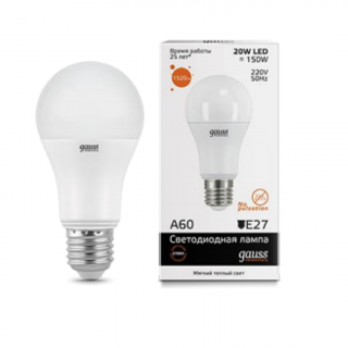 Лампа Gauss LED Elementary 20W A60 23219 2700K E27