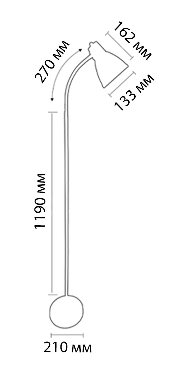 Торшер МТ2018  (черный, сменная лампа, Е27, 60Вт)