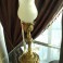Настольная лампа  на круглом осн. с раст. орнаментом плафон "тюльпан"