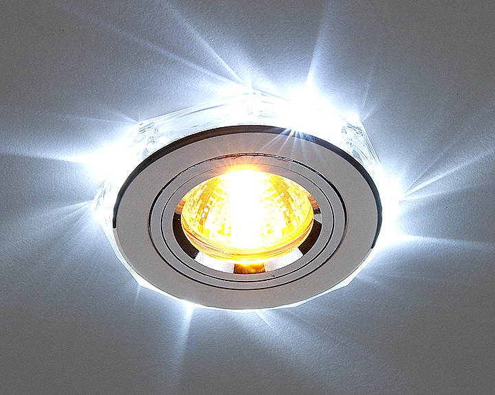 Светильник встраиваемый Elektrostandard 2020/2 MR16 CH/LED/WH хром/белая подсветка