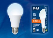 Лампа светодиодная  Uniel LED-A60-10W/NW/E27/FR/12-24V PLO55WH  форма "А" матовая
