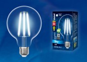 Лампа светодиодная  Uniel LED-G95-10W/4000K/E27/CL  PLS02WH 4000K серия Sky  форма "Шар" (552)