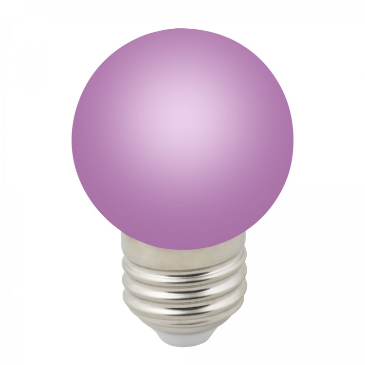 Лампа светодиодная Volpe LED-G45-1W/Purple/E27/FR/C форма 