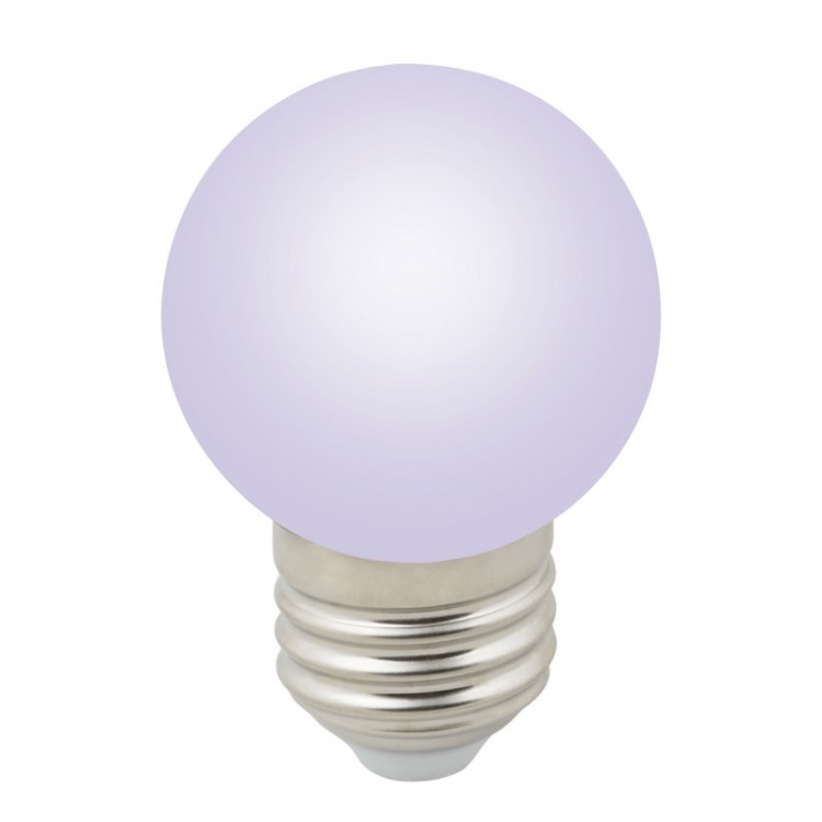 Лампа светодиодная Volpe LED-G45-1W/RGB/E27/FR/C форма "шар"матовая